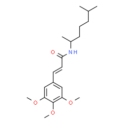 ChemSpider 2D Image | (2E)-N-(6-Methyl-2-heptanyl)-3-(3,4,5-trimethoxyphenyl)acrylamide | C20H31NO4