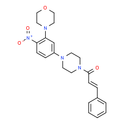 ChemSpider 2D Image | (2E)-1-{4-[3-(4-Morpholinyl)-4-nitrophenyl]-1-piperazinyl}-3-phenyl-2-propen-1-one | C23H26N4O4