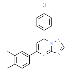 ChemSpider 2D Image | 7-(4-Chlorophenyl)-5-(3,4-dimethylphenyl)-1,7-dihydro[1,2,4]triazolo[1,5-a]pyrimidine | C19H17ClN4