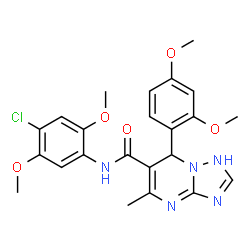 ChemSpider 2D Image | N-(4-Chloro-2,5-dimethoxyphenyl)-7-(2,4-dimethoxyphenyl)-5-methyl-1,7-dihydro[1,2,4]triazolo[1,5-a]pyrimidine-6-carboxamide | C23H24ClN5O5