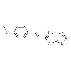 ChemSpider 2D Image | 6-[(E)-2-(4-Methoxyphenyl)vinyl][1,2,4]triazolo[3,4-b][1,3,4]thiadiazole | C12H10N4OS
