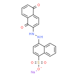 ChemSpider 2D Image | Sodium 4-[2-(1,5-dioxo-1,5-dihydro-2-naphthalenyl)hydrazino]-1-naphthalenesulfonate | C20H13N2NaO5S