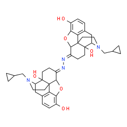 ChemSpider 2D Image | (6E,6'E)-6,6'-[(1E,2E)-1,2-Hydrazinediylidene]bis[17-(cyclopropylmethyl)-4,5-epoxymorphinan-3,14-diol] | C40H46N4O6