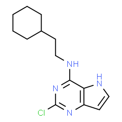 ChemSpider 2D Image | 2-Chloro-N-(2-cyclohexylethyl)-5H-pyrrolo[3,2-d]pyrimidin-4-amine | C14H19ClN4