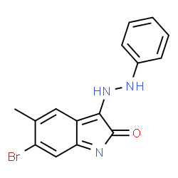 ChemSpider 2D Image | 6-Bromo-5-methyl-3-(2-phenylhydrazino)-2H-indol-2-one | C15H12BrN3O