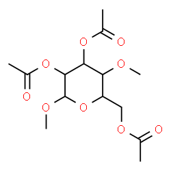 ChemSpider 2D Image | Methyl 2,3,6-tri-O-acetyl-4-O-methylhexopyranoside | C14H22O9