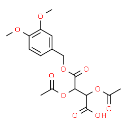 ChemSpider 2D Image | 2,3-Diacetoxy-4-[(3,4-dimethoxybenzyl)oxy]-4-oxobutanoic acid | C17H20O10