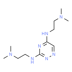 ChemSpider 2D Image | N,N'-Bis[2-(dimethylamino)ethyl]-1,2,4-triazine-3,5-diamine | C11H23N7