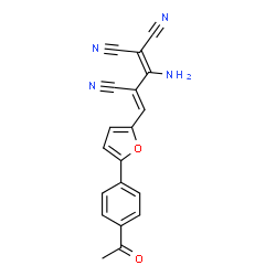 ChemSpider 2D Image | (3Z)-4-[5-(4-Acetylphenyl)-2-furyl]-2-amino-1,3-butadiene-1,1,3-tricarbonitrile | C19H12N4O2