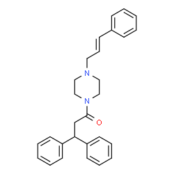 ChemSpider 2D Image | 3,3-Diphenyl-1-{4-[(2E)-3-phenyl-2-propen-1-yl]-1-piperazinyl}-1-propanone | C28H30N2O