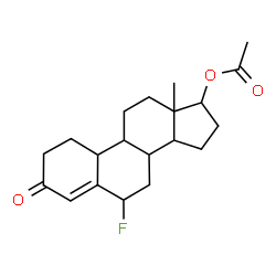 ChemSpider 2D Image | 6-Fluoro-3-oxoestr-4-en-17-yl acetate  | C20H27FO3