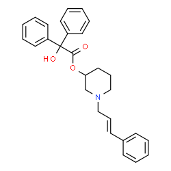 ChemSpider 2D Image | 1-[(2E)-3-Phenyl-2-propen-1-yl]-3-piperidinyl hydroxy(diphenyl)acetate | C28H29NO3