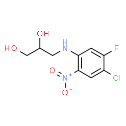 ChemSpider 2D Image | 3-[(4-Chloro-5-fluoro-2-nitrophenyl)amino]-1,2-propanediol | C9H10ClFN2O4