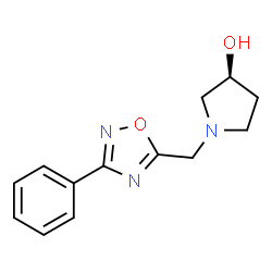 ChemSpider 2D Image | (3S)-1-[(3-Phenyl-1,2,4-oxadiazol-5-yl)methyl]-3-pyrrolidinol | C13H15N3O2