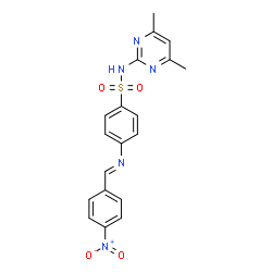 ChemSpider 2D Image | N-(4,6-Dimethyl-2-pyrimidinyl)-4-[(E)-(4-nitrobenzylidene)amino]benzenesulfonamide | C19H17N5O4S