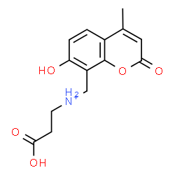 ChemSpider 2D Image | 2-Carboxy-N-[(7-hydroxy-4-methyl-2-oxo-2H-chromen-8-yl)methyl]ethanaminium | C14H16NO5