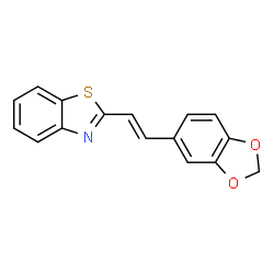 ChemSpider 2D Image | 2-[(E)-2-(1,3-Benzodioxol-5-yl)vinyl]-1,3-benzothiazole | C16H11NO2S