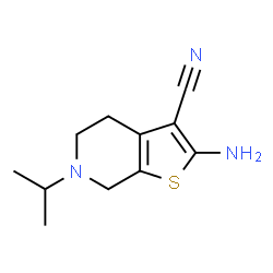ChemSpider 2D Image | 2-amino-6-(propan-2-yl)-4H,5H,6H,7H-thieno[2,3-c]pyridine-3-carbonitrile | C11H15N3S