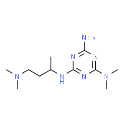 ChemSpider 2D Image | N~4~-[4-(Dimethylamino)-2-butanyl]-N~2~,N~2~-dimethyl-1,3,5-triazine-2,4,6-triamine | C11H23N7