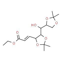 ChemSpider 2D Image | Ethyl (2E)-3-{5-[(2,2-dimethyl-1,3-dioxolan-4-yl)(hydroxy)methyl]-2,2-dimethyl-1,3-dioxolan-4-yl}acrylate | C16H26O7