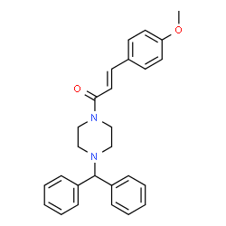 ChemSpider 2D Image | (2E)-1-[4-(Diphenylmethyl)-1-piperazinyl]-3-(4-methoxyphenyl)-2-propen-1-one | C27H28N2O2