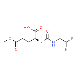 ChemSpider 2D Image | (2S)-2-{[(2,2-Difluoroethyl)carbamoyl]amino}-5-methoxy-5-oxopentanoic acid (non-preferred name) | C9H14F2N2O5