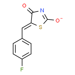 ChemSpider 2D Image | (5Z)-5-(4-Fluorobenzylidene)-2,4-dioxo-1,3-thiazolidin-3-ide | C10H5FNO2S