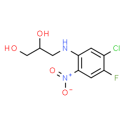 ChemSpider 2D Image | 3-[(5-Chloro-4-fluoro-2-nitrophenyl)amino]-1,2-propanediol | C9H10ClFN2O4