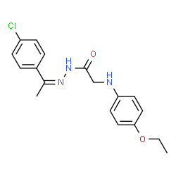 ChemSpider 2D Image | N'-[(1Z)-1-(4-Chlorophenyl)ethylidene]-2-[(4-ethoxyphenyl)amino]acetohydrazide | C18H20ClN3O2