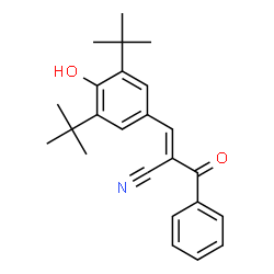ChemSpider 2D Image | (2E)-2-benzoyl-3-(3,5-ditert-butyl-4-hydroxyphenyl)-2-propenenitrile | C24H27NO2