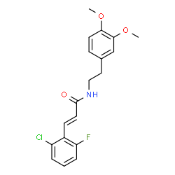 ChemSpider 2D Image | (2E)-3-(2-Chloro-6-fluorophenyl)-N-[2-(3,4-dimethoxyphenyl)ethyl]acrylamide | C19H19ClFNO3