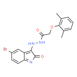 ChemSpider 2D Image | N'-(5-bromo-2-oxo-3-indolyl)-2-(2,6-dimethylphenoxy)acetohydrazide | C18H16BrN3O3