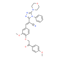 ChemSpider 2D Image | (2E)-3-{3-Methoxy-4-[2-(4-methoxyphenyl)-2-oxoethoxy]phenyl}-2-[5-(4-morpholinyl)-4-phenyl-4H-1,2,4-triazol-3-yl]acrylonitrile | C31H29N5O5