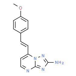 ChemSpider 2D Image | 7-[(E)-2-(4-Methoxyphenyl)vinyl][1,2,4]triazolo[1,5-a]pyrimidin-2-amine | C14H13N5O