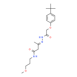 ChemSpider 2D Image | (3E)-3-{[(4-tert-Butylphenoxy)acetyl]hydrazono}-N-(3-methoxypropyl)butanamide | C20H31N3O4