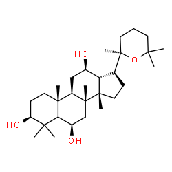 ChemSpider 2D Image | (3beta,5xi,6beta,12beta,14beta,20R)-20,25-Epoxydammarane-3,6,12-triol | C30H52O4