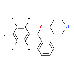 ChemSpider 2D Image | 4-{Phenyl[(~2~H_5_)phenyl]methoxy}piperidine | C18H16D5NO