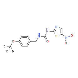 ChemSpider 2D Image | 1-{4-[(~2~H_3_)Methyloxy]benzyl}-3-(5-nitro-1,3-thiazol-2-yl)urea | C12H9D3N4O4S