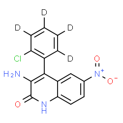 ChemSpider 2D Image | 3-Amino-4-[2-chloro(~2~H_4_)phenyl]-6-nitro-2(1H)-quinolinone | C15H6D4ClN3O3