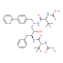ChemSpider 2D Image | Methyl {(5R,10S,11S,14R)-11-benzyl-10-hydroxy-15,15-dimethyl-5-(2-methyl-2-propanyl)-3,6,13-trioxo-8-[4-(2-pyridinyl)benzyl]-2-oxa-4,7,8,12-tetraazahexadecan-14-yl}carbamate (non-preferred name) | C38H52N6O7