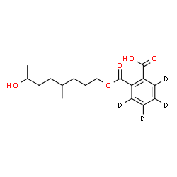 ChemSpider 2D Image | 2-{[(7-Hydroxy-4-methyloctyl)oxy]carbonyl}(~2~H_4_)benzoic acid | C17H20D4O5