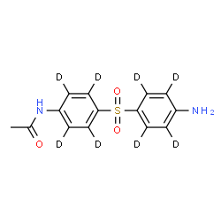ChemSpider 2D Image | N-[4-{[4-Amino(~2~H_4_)phenyl]sulfonyl}(~2~H_4_)phenyl]acetamide | C14H6D8N2O3S