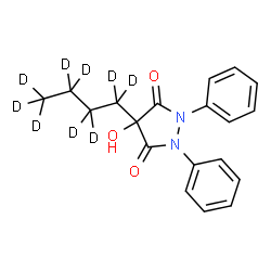 ChemSpider 2D Image | 4-(~2~H_9_)Butyl-4-hydroxy-1,2-diphenyl-3,5-pyrazolidinedione | C19H11D9N2O3