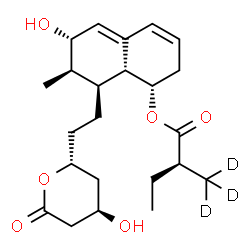 ChemSpider 2D Image | (1S,6S,7R,8S,8aR)-6-Hydroxy-8-{2-[(2R,4R)-4-hydroxy-6-oxotetrahydro-2H-pyran-2-yl]ethyl}-7-methyl-1,2,6,7,8,8a-hexahydro-1-naphthalenyl (2S)-2-(~2~H_3_)methylbutanoate | C23H31D3O6