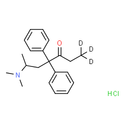 ChemSpider 2D Image | 6-(Dimethylamino)-4,4-diphenyl-3-(1,1,1-~2~H_3_)heptanone hydrochloride (1:1) | C21H25D3ClNO