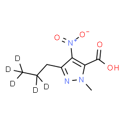 ChemSpider 2D Image | 1-Methyl-4-nitro-3-(propyl-2,2,3,3,3-d5)-1H-pyrazole-5-carboxylic acid | C8H6D5N3O4