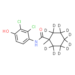 ChemSpider 2D Image | N-(2,3-Dichloro-4-hydroxyphenyl)-1-methyl(~2~H_10_)cyclohexanecarboxamide | C14H7D10Cl2NO2