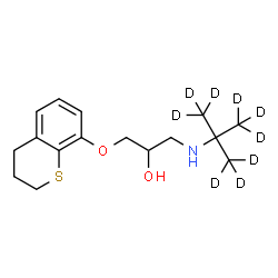 ChemSpider 2D Image | 1-(3,4-Dihydro-2H-thiochromen-8-yloxy)-3-{[2-(~2~H_3_)methyl(~2~H_6_)-2-propanyl]amino}-2-propanol | C16H16D9NO2S