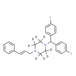 ChemSpider 2D Image | 1-[Bis(4-fluorophenyl)methyl]-4-[(2E)-3-phenyl-2-propen-1-yl](~2~H_8_)piperazine | C26H18D8F2N2