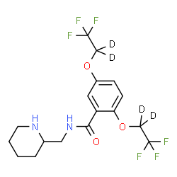 ChemSpider 2D Image | N-(2-Piperidinylmethyl)-2,5-bis{[2,2,2-trifluoro(~2~H_2_)ethyl]oxy}benzamide | C17H16D4F6N2O3